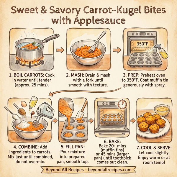 Sweet and Savory Carrot-Kugel Bites with Applesauce instructions