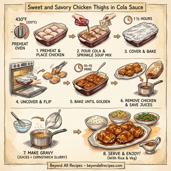 Sweet and Savory Chicken Thighs in Cola Sauce instructions