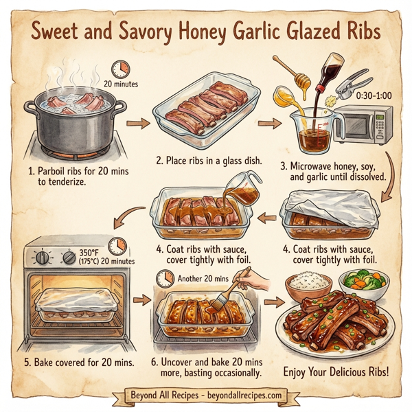 Sweet and Savory Honey Garlic Glazed Ribs instructions
