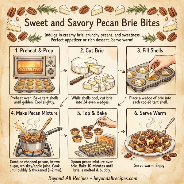 Sweet and Savory Pecan Brie Bites instructions