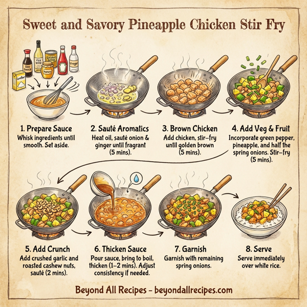 Sweet and Savory Pineapple Chicken Stir Fry instructions