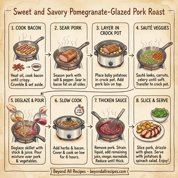 Sweet and Savory Pomegranate-Glazed Pork Roast instructions