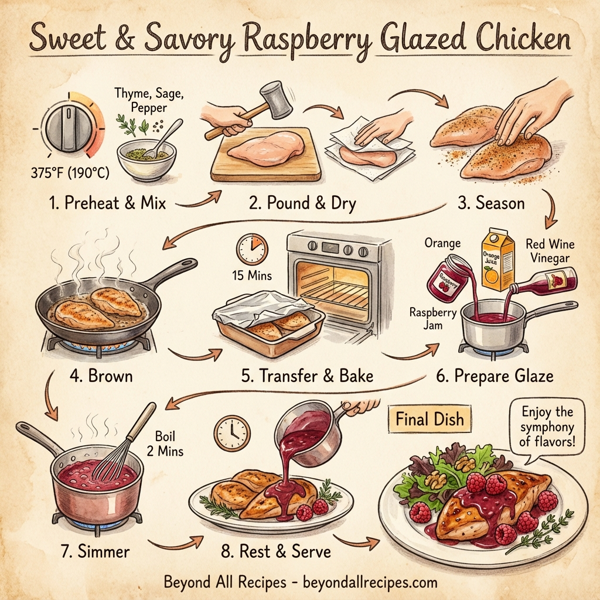 Sweet and Savory Raspberry Glazed Chicken instructions