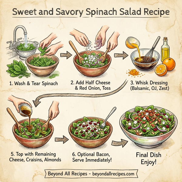 Sweet and Savory Spinach Salad instructions