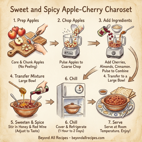 Sweet and Spicy Apple-Cherry Charoset instructions