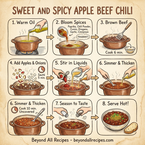 Sweet and Spicy Apple Beef Chili instructions