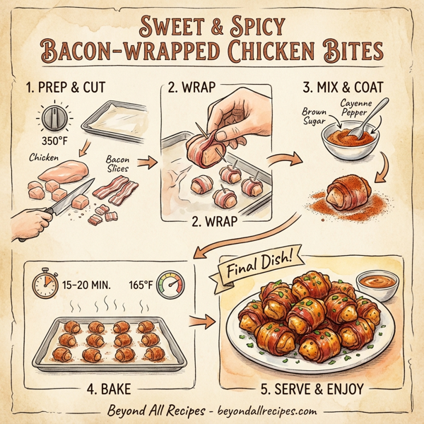 Sweet and Spicy Bacon-Wrapped Chicken Bites instructions