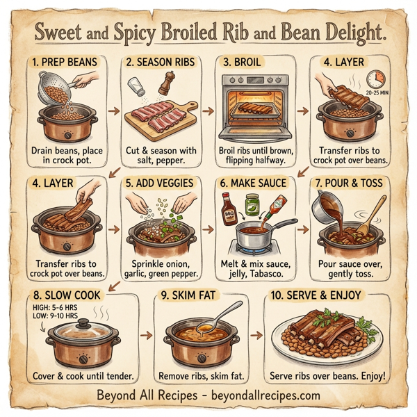 Sweet and Spicy Broiled Rib and Bean Delight instructions