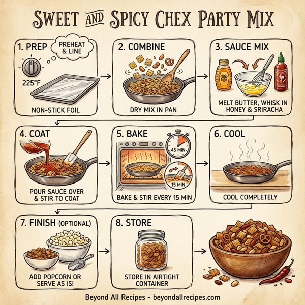 Sweet and Spicy Chex Party Mix instructions