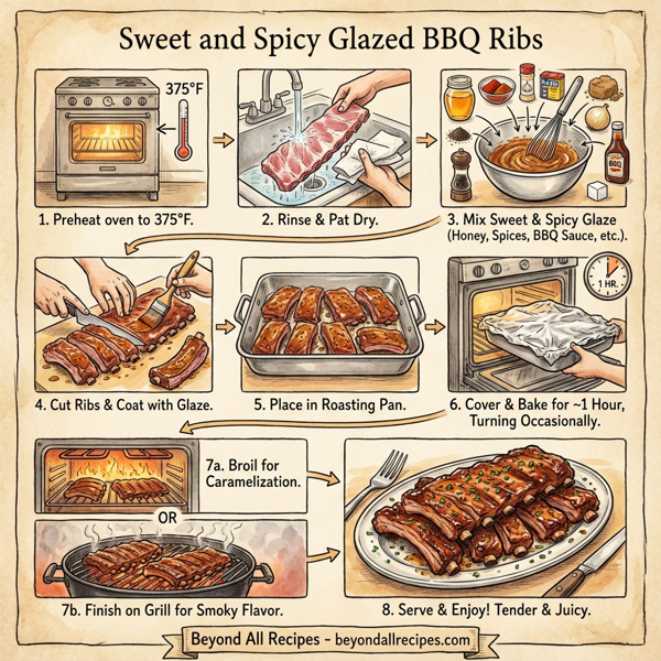Sweet and Spicy Glazed BBQ Ribs instructions