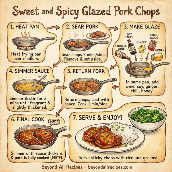Sweet and Spicy Glazed Pork Chops instructions