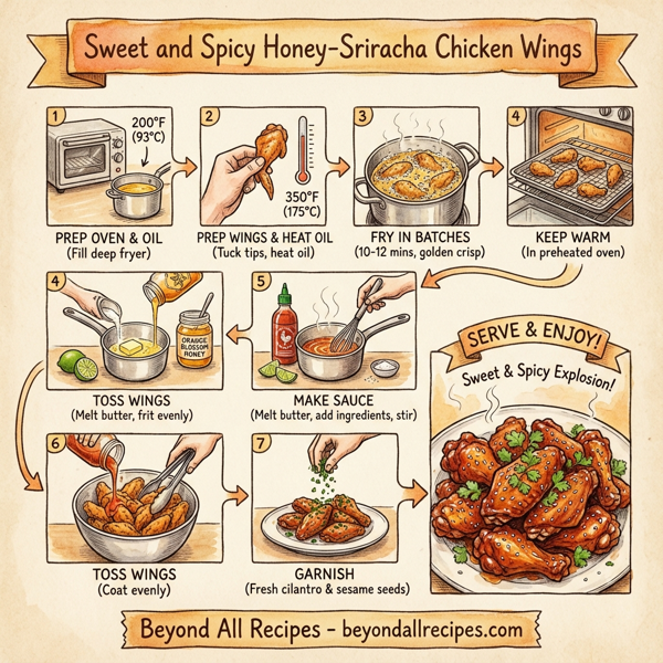 Sweet and Spicy Honey-Sriracha Chicken Wings instructions