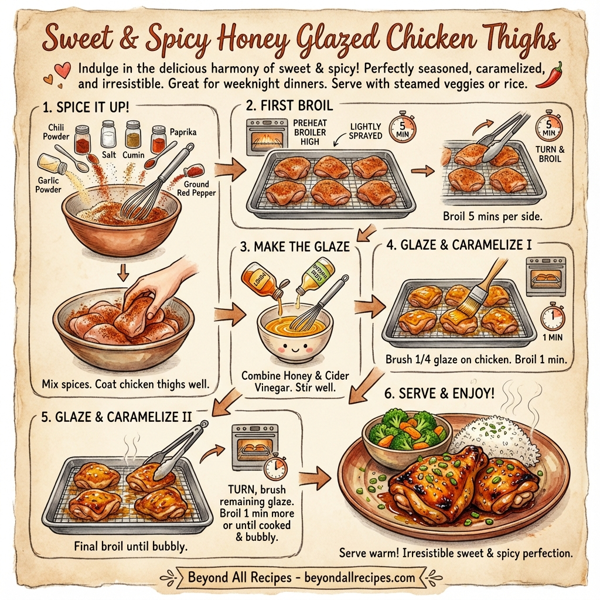 Sweet and Spicy Honey Glazed Chicken Thighs instructions