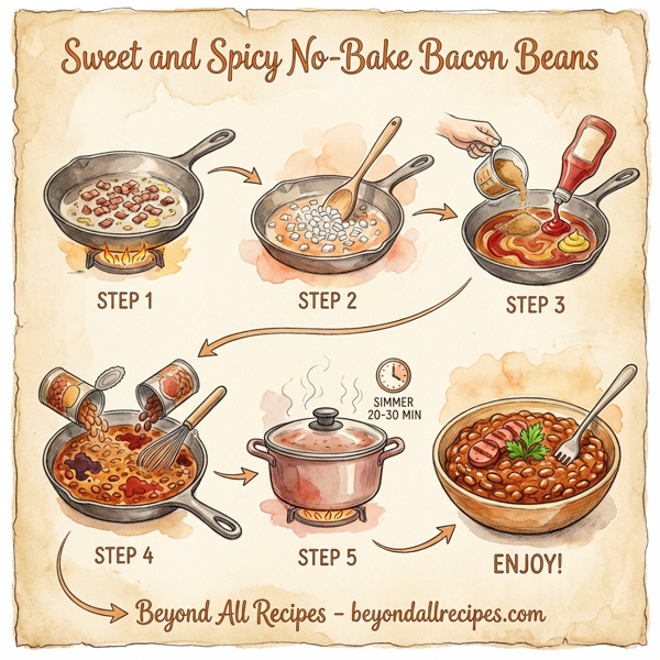 Sweet and Spicy No-Bake Bacon Beans instructions