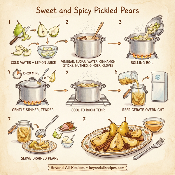 Sweet and Spicy Pickled Pears instructions