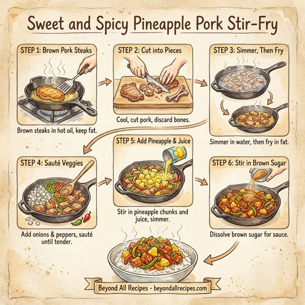 Sweet and Spicy Pineapple Pork Stir-Fry instructions