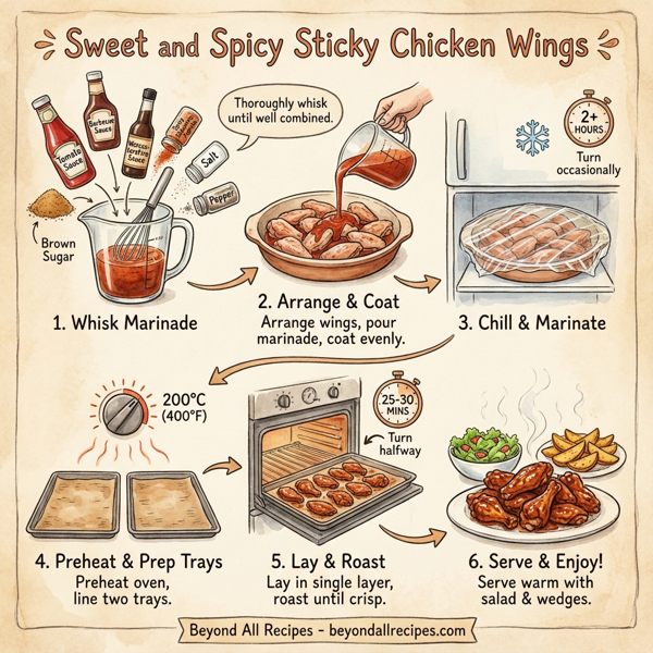 Sweet and Spicy Sticky Chicken Wings instructions
