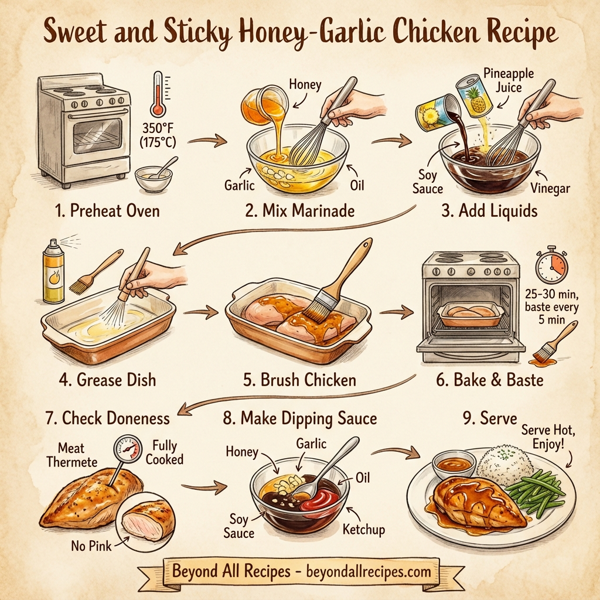 Sweet and Sticky Honey-Garlic Chicken instructions