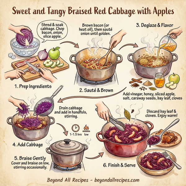 Sweet and Tangy Braised Red Cabbage with Apples instructions