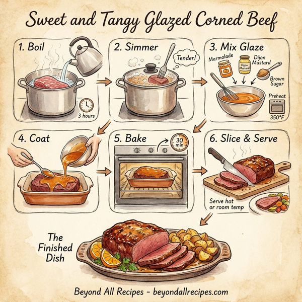 Sweet and Tangy Glazed Corned Beef instructions
