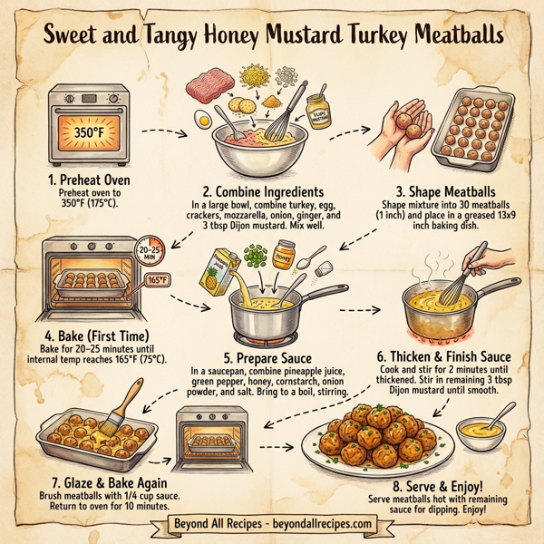 Sweet and Tangy Honey Mustard Turkey Meatballs instructions