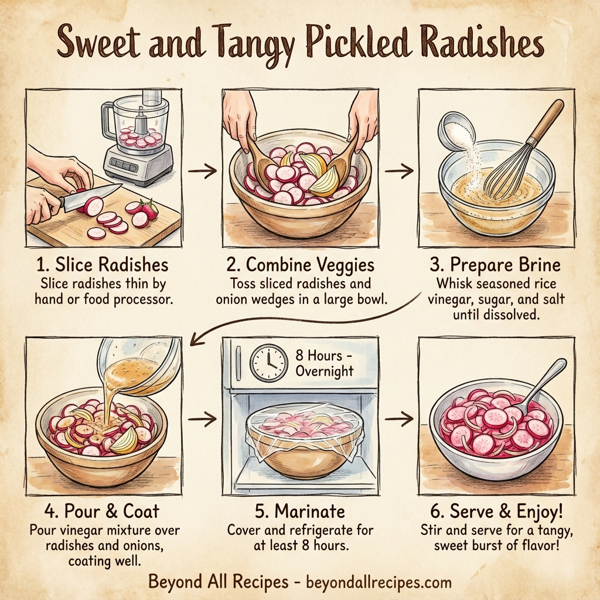 Sweet and Tangy Pickled Radishes instructions