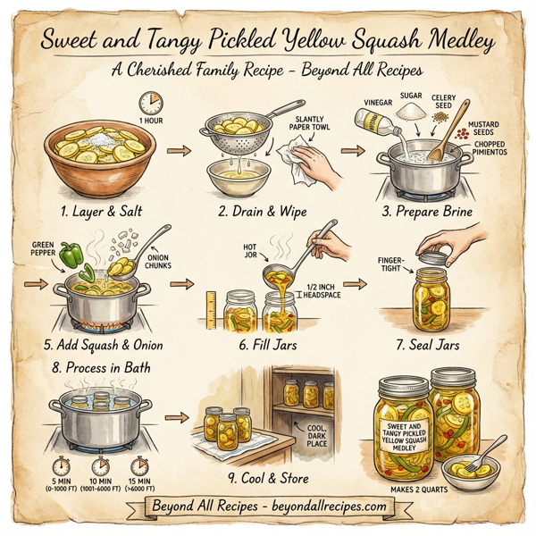 Sweet and Tangy Pickled Yellow Squash Medley instructions