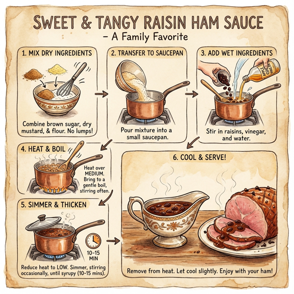 Sweet and Tangy Raisin Ham Sauce instructions