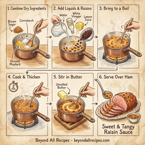 Sweet and Tangy Raisin Sauce for Ham instructions