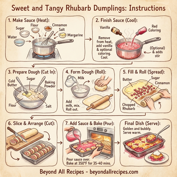 Sweet and Tangy Rhubarb Dumplings instructions
