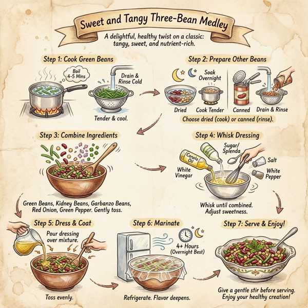 Sweet and Tangy Three-Bean Medley instructions