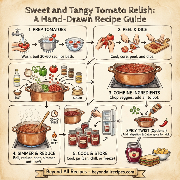 Sweet and Tangy Tomato Relish instructions