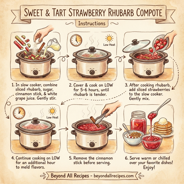 Sweet and Tart Strawberry Rhubarb Compote instructions