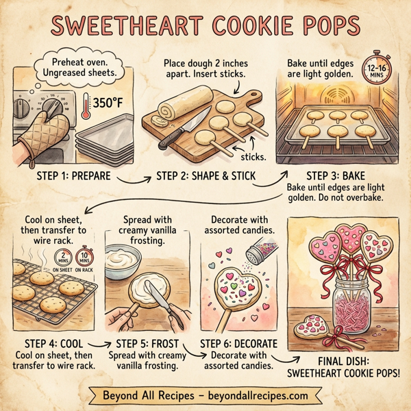 Sweetheart Cookie Pops instructions