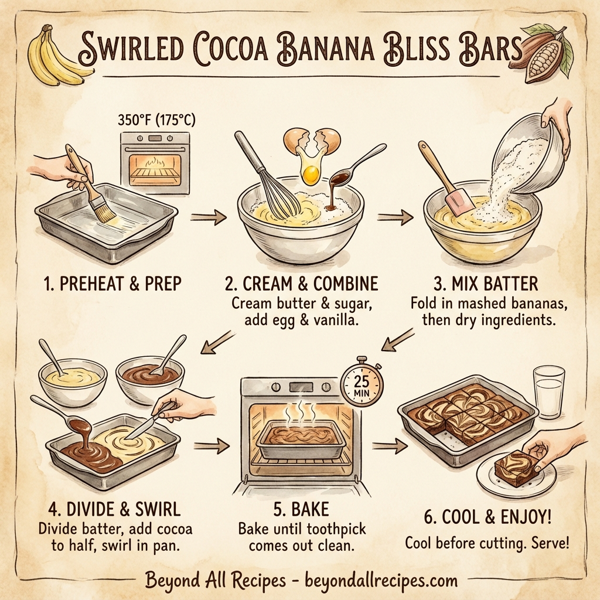 Swirled Cocoa Banana Bliss Bars instructions