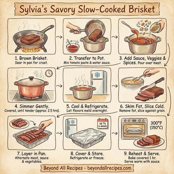 Sylvia's Savory Slow-Cooked Brisket instructions