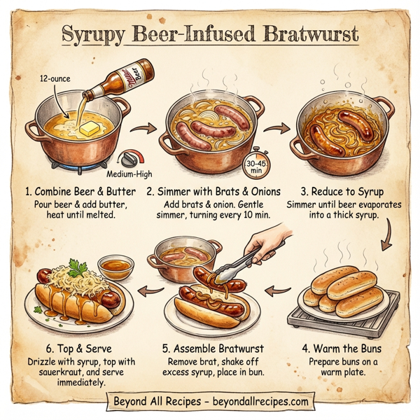 Syrupy Beer-Infused Bratwurst instructions