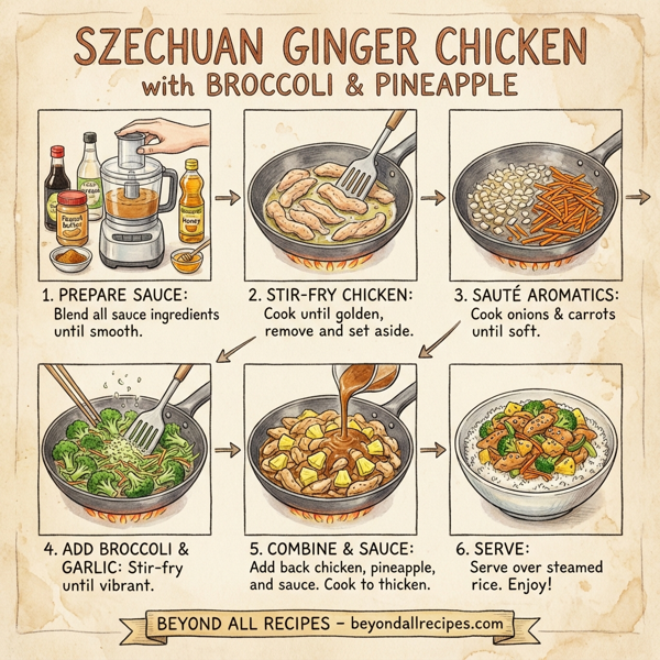Szechuan Ginger Chicken with Broccoli and Pineapple instructions