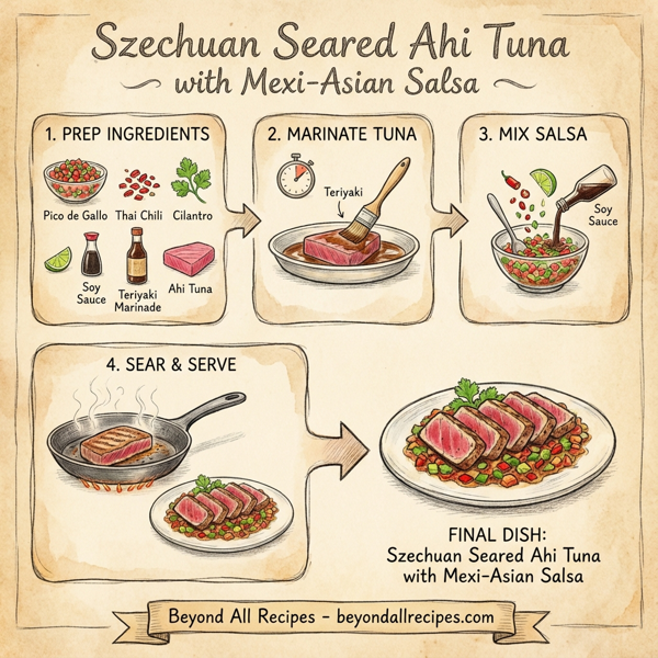 Szechuan Seared Ahi Tuna with Mexi-Asian Salsa instructions