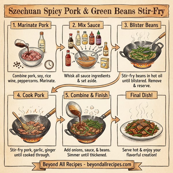 Szechuan Spicy Pork and Green Beans Stir-Fry instructions