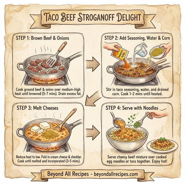 Taco Beef Stroganoff Delight instructions