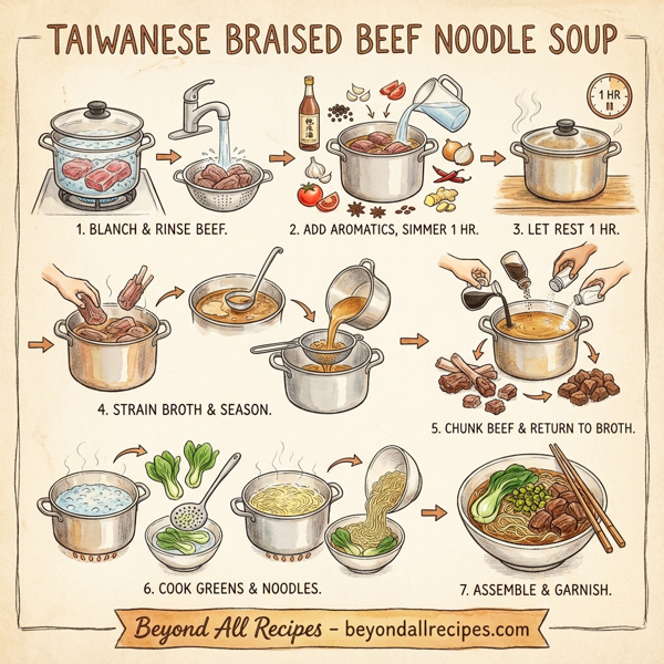 Taiwanese Braised Beef Noodle Soup instructions