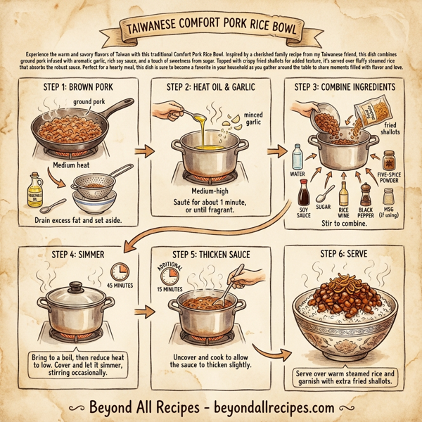 Taiwanese Comfort Pork Rice Bowl instructions