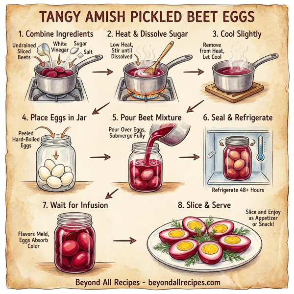 Tangy Amish Pickled Beet Eggs instructions
