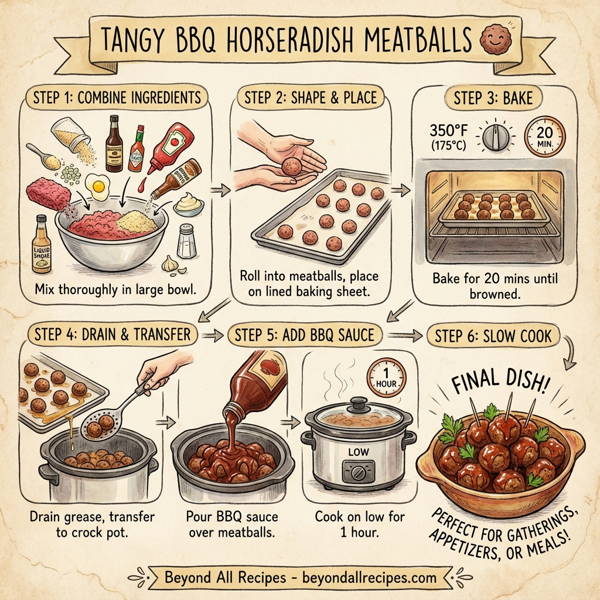 Tangy BBQ Horseradish Meatballs instructions
