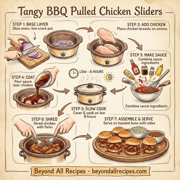 Tangy BBQ Pulled Chicken Sliders instructions