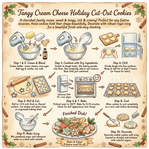 Tangy Cream Cheese Holiday Cut-Out Cookies instructions