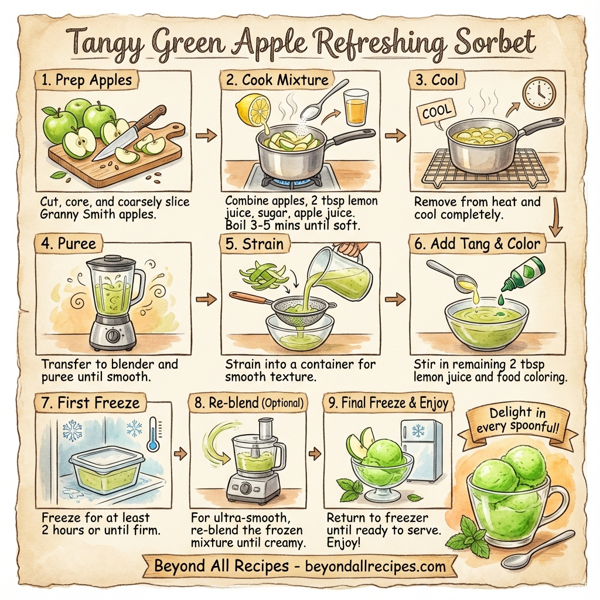 Tangy Green Apple Refreshing Sorbet instructions