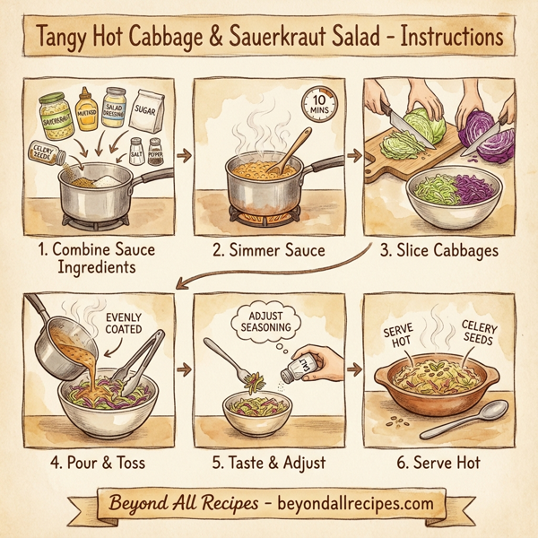 Tangy Hot Cabbage & Sauerkraut Salad instructions