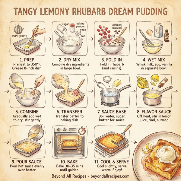 Tangy Lemony Rhubarb Dream Pudding instructions